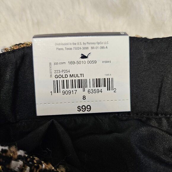 Worthington X Jason Bolden Women's Gold Multi Tweed Pants Size 8 - Picture 9 of 10
